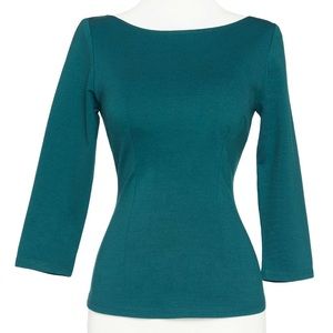 Pinup Girl Clothing Sabrina Top in Teal